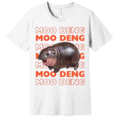 Pygmy Bouncy Pig In Thai Costume Moo Deng Premium T-Shirt