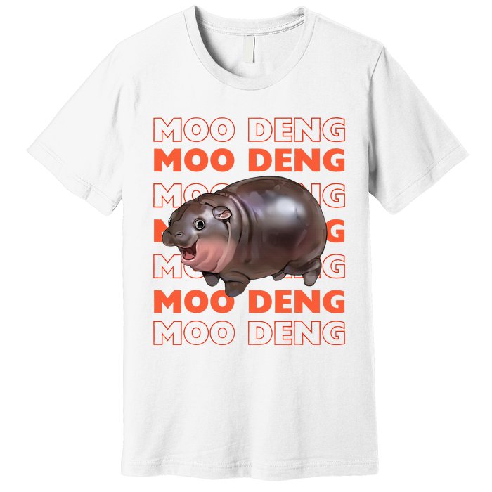 Pygmy Bouncy Pig In Thai Costume Moo Deng Premium T-Shirt