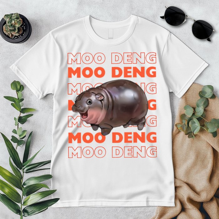 Pygmy Bouncy Pig In Thai Costume Moo Deng Premium T-Shirt