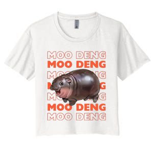 Pygmy Bouncy Pig In Thai Costume Moo Deng Women's Crop Top Tee