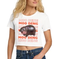 Pygmy Bouncy Pig In Thai Costume Moo Deng Crop Top