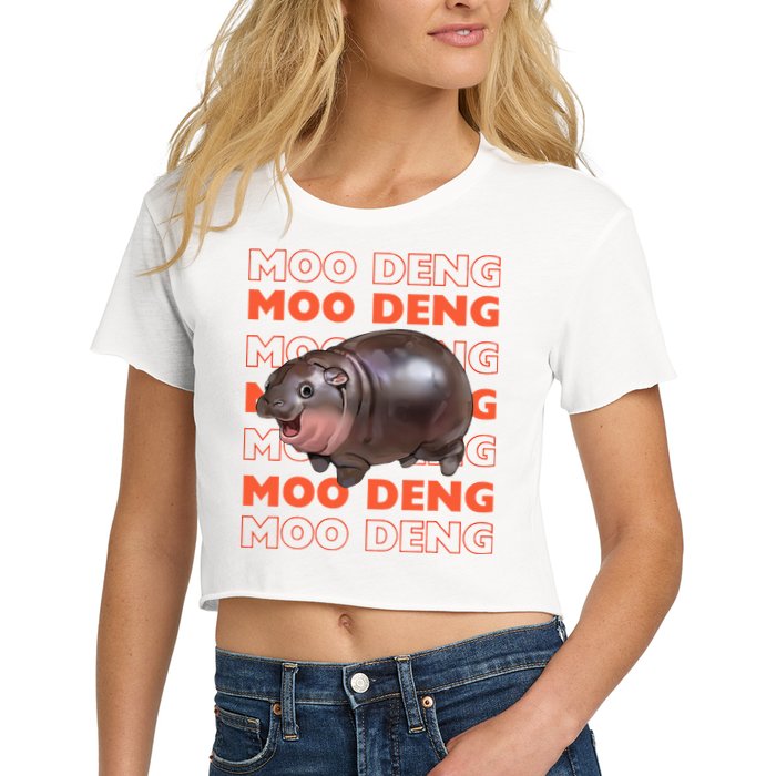 Pygmy Bouncy Pig In Thai Costume Moo Deng Crop Top