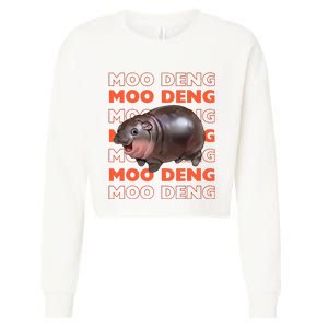 Pygmy Bouncy Pig In Thai Costume Moo Deng Cropped Pullover Crew