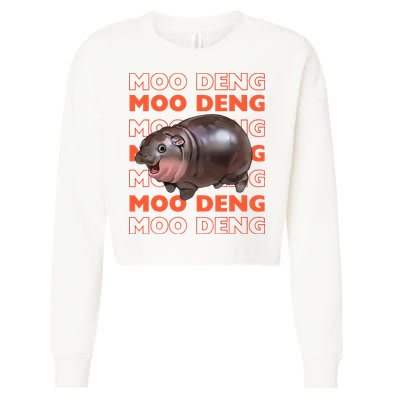 Pygmy Bouncy Pig In Thai Costume Moo Deng Cropped Pullover Crew