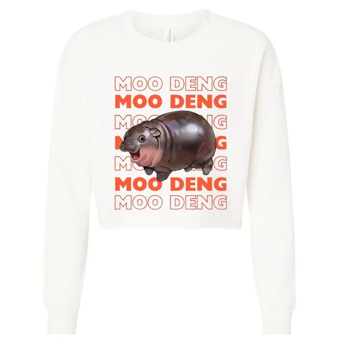 Pygmy Bouncy Pig In Thai Costume Moo Deng Cropped Pullover Crew