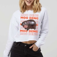 Pygmy Bouncy Pig In Thai Costume Moo Deng Cropped Pullover Crew