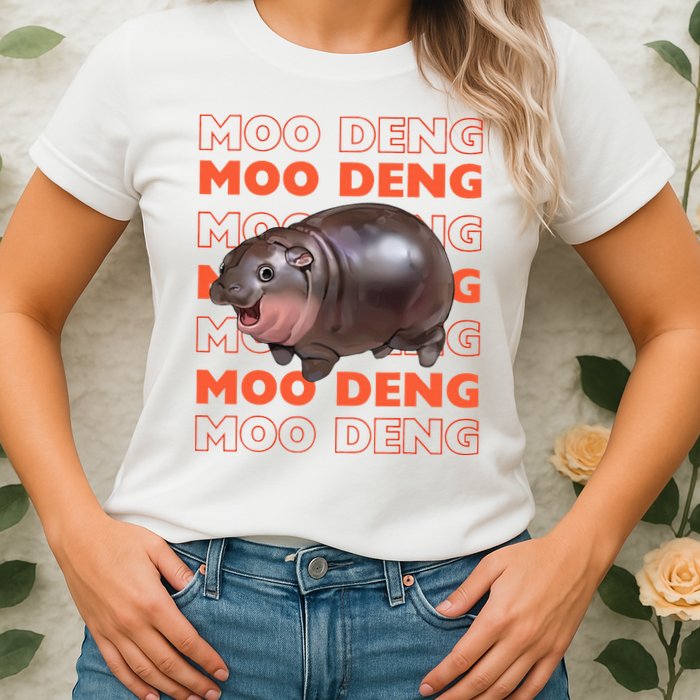 Pygmy Bouncy Pig In Thai Costume Moo Deng Womens T-Shirt
