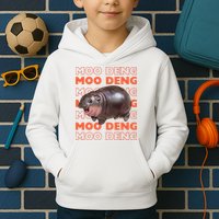 Pygmy Bouncy Pig In Thai Costume Moo Deng Kids Hoodie