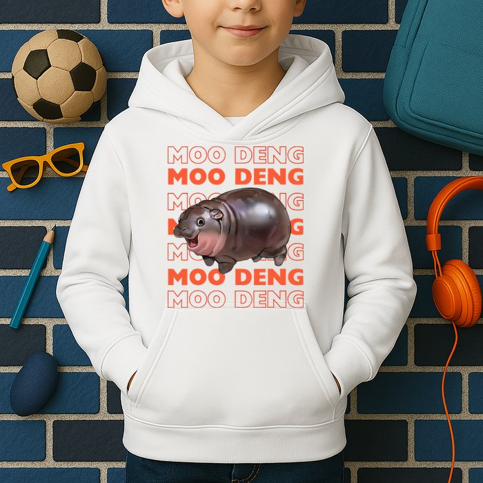 Pygmy Bouncy Pig In Thai Costume Moo Deng Kids Hoodie