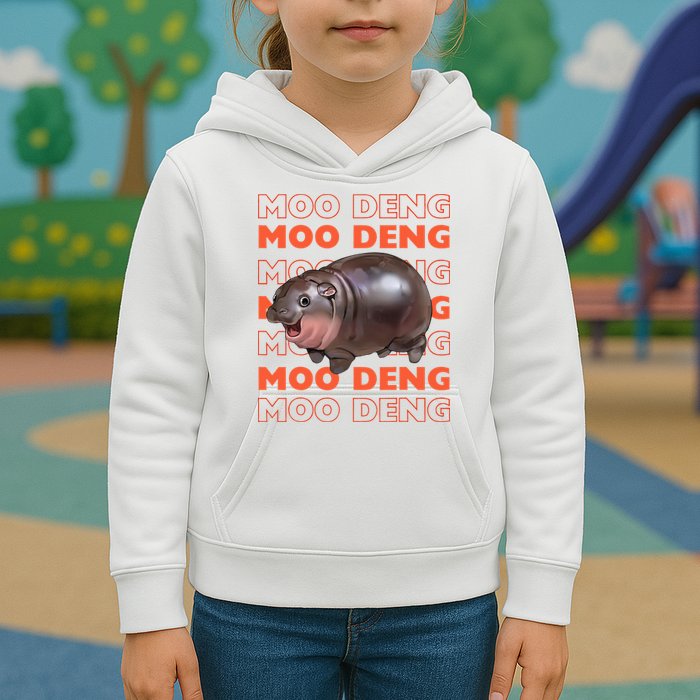 Pygmy Bouncy Pig In Thai Costume Moo Deng Kids Hoodie