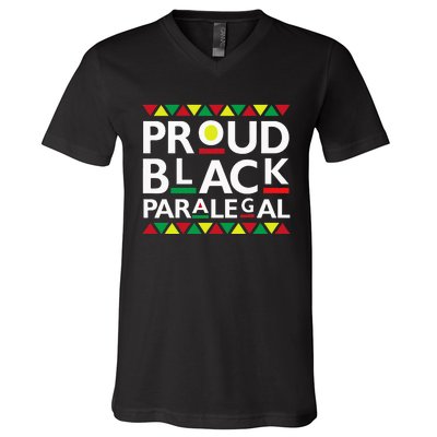 Proud Black Paralegal African American History Month Pride V-Neck T-Shirt