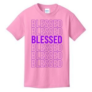 Purple Blessed Purple Kids T-Shirt