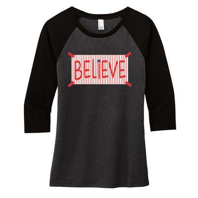 Philadelphia Believe Women's Tri-Blend 3/4-Sleeve Raglan Shirt