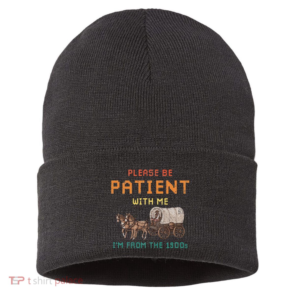 Please Be Patient With Me IM From The 1900s Vintage Sustainable Knit Beanie