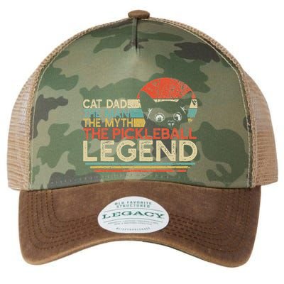 Pickle Ball Player Cat Dad Man Myth Pickleball Legend Legacy Tie Dye Trucker Hat