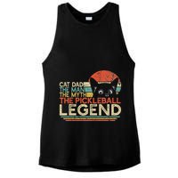 Pickle Ball Player Cat Dad Man Myth Pickleball Legend Ladies PosiCharge Tri-Blend Wicking Tank