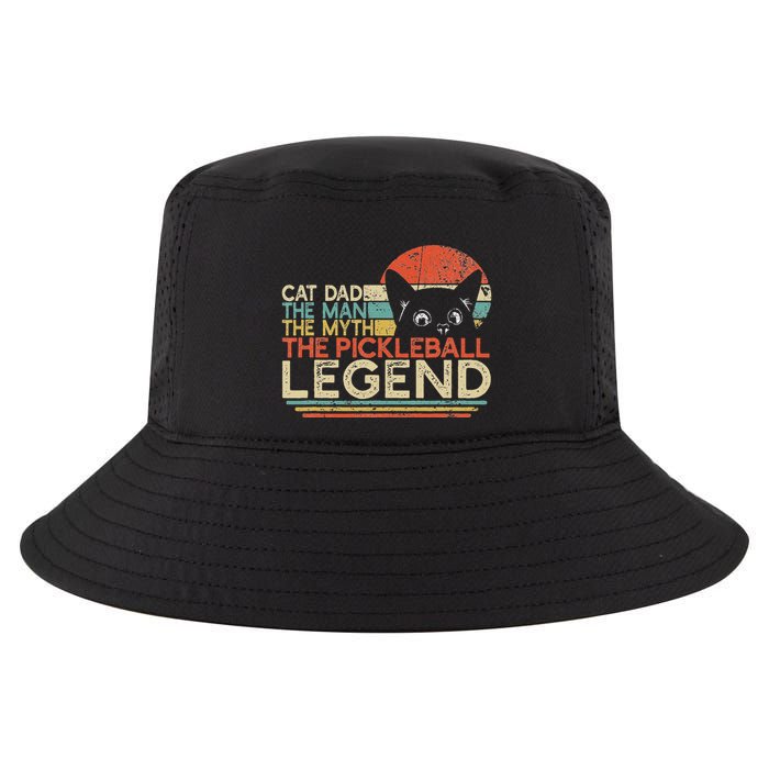 Pickle Ball Player Cat Dad Man Myth Pickleball Legend Cool Comfort Performance Bucket Hat