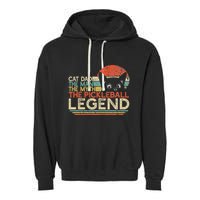 Pickle Ball Player Cat Dad Man Myth Pickleball Legend Garment-Dyed Fleece Hoodie