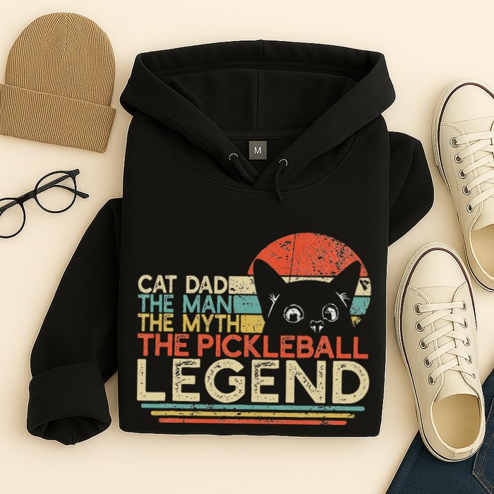 Pickle Ball Player Cat Dad Man Myth Pickleball Legend Hoodie