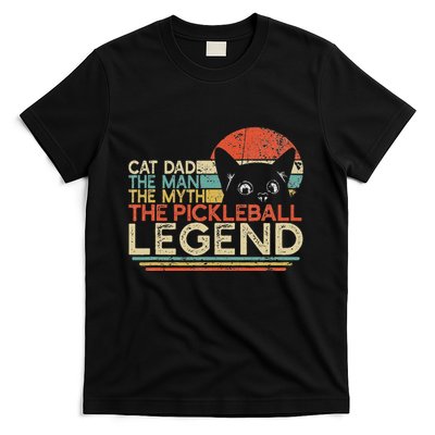 Pickle Ball Player Cat Dad Man Myth Pickleball Legend T-Shirt