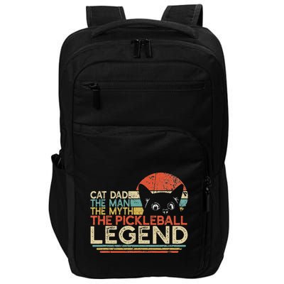 Pickle Ball Player Cat Dad Man Myth Pickleball Legend Impact Tech Backpack