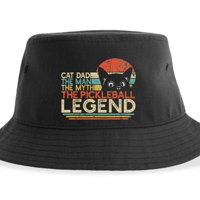 Pickle Ball Player Cat Dad Man Myth Pickleball Legend Sustainable Bucket Hat