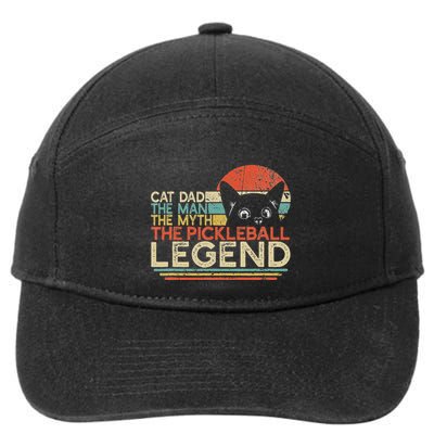 Pickle Ball Player Cat Dad Man Myth Pickleball Legend 7-Panel Snapback Hat