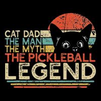 Pickle Ball Player Cat Dad Man Myth Pickleball Legend 7-Panel Snapback Hat