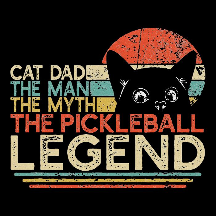 Pickle Ball Player Cat Dad Man Myth Pickleball Legend 7-Panel Snapback Hat