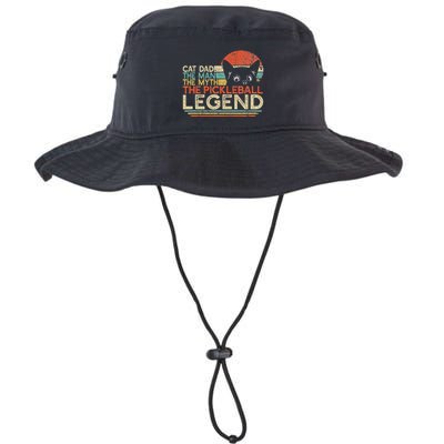 Pickle Ball Player Cat Dad Man Myth Pickleball Legend Bucket Hat