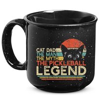 Pickle Ball Player Cat Dad Man Myth Pickleball Legend 15oz Campfire Ceramic Mug