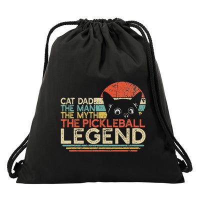 Pickle Ball Player Cat Dad Man Myth Pickleball Legend Drawstring Bag