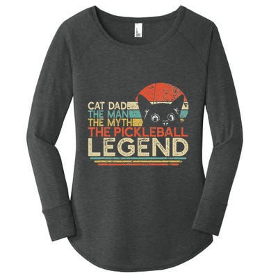 Pickle Ball Player Cat Dad Man Myth Pickleball Legend Women's Perfect Tri Tunic Long Sleeve Shirt