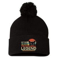 Pickle Ball Player Cat Dad Man Myth Pickleball Legend Pom Pom 12in Knit Beanie