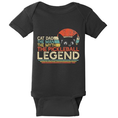 Pickle Ball Player Cat Dad Man Myth Pickleball Legend Baby Bodysuit