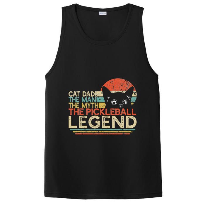 Pickle Ball Player Cat Dad Man Myth Pickleball Legend PosiCharge Competitor Tank
