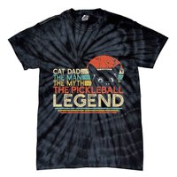 Pickle Ball Player Cat Dad Man Myth Pickleball Legend Tie-Dye T-Shirt