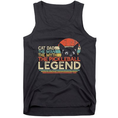 Pickle Ball Player Cat Dad Man Myth Pickleball Legend Tank Top