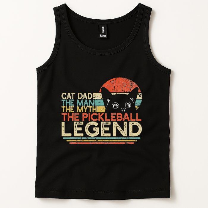 Pickle Ball Player Cat Dad Man Myth Pickleball Legend Tank Top