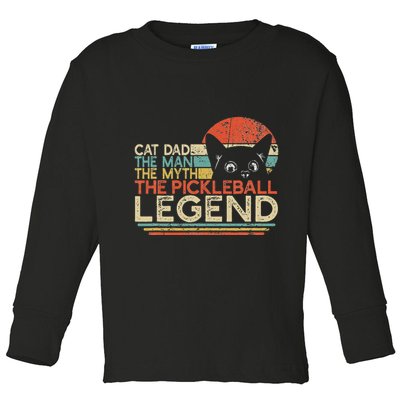 Pickle Ball Player Cat Dad Man Myth Pickleball Legend Toddler Long Sleeve Shirt