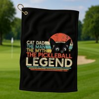Pickle Ball Player Cat Dad Man Myth Pickleball Legend Golf Towel