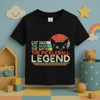 Pickle Ball Player Cat Dad Man Myth Pickleball Legend Toddler T-Shirt