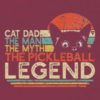 Pickle Ball Player Cat Dad Man Myth Pickleball Legend 16oz Travel Tumbler
