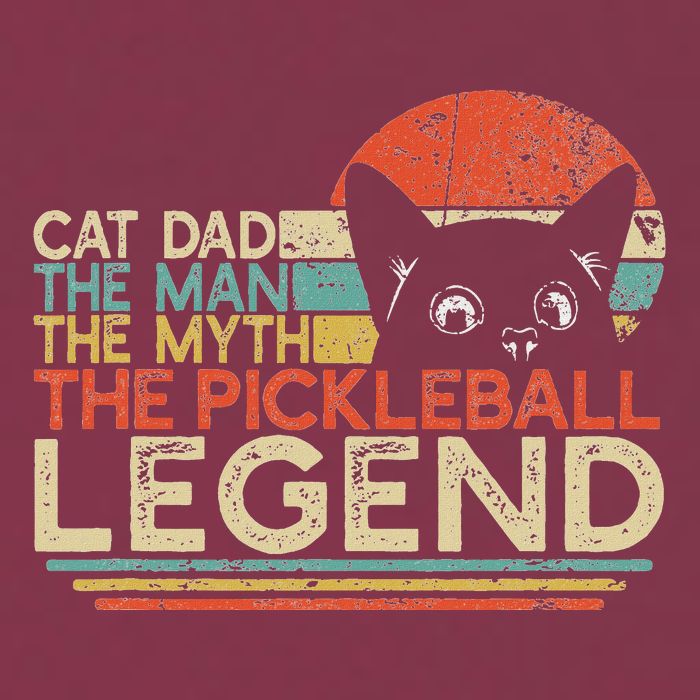 Pickle Ball Player Cat Dad Man Myth Pickleball Legend 16oz Travel Tumbler