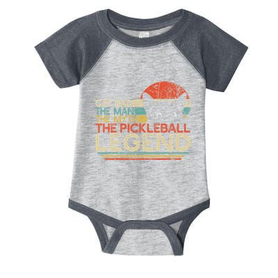Pickle Ball Player Cat Dad Man Myth Pickleball Legend Infant Baby Jersey Bodysuit