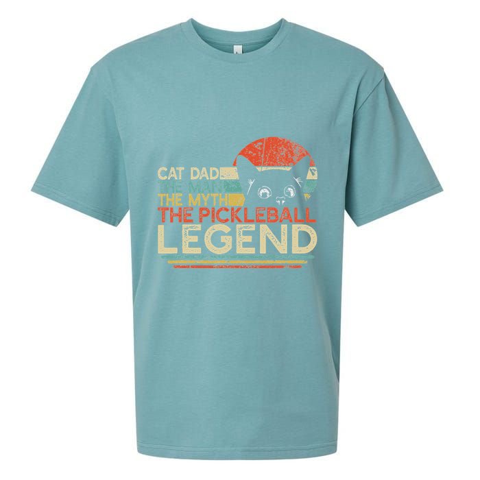 Pickle Ball Player Cat Dad Man Myth Pickleball Legend Sueded Cloud Jersey T-Shirt
