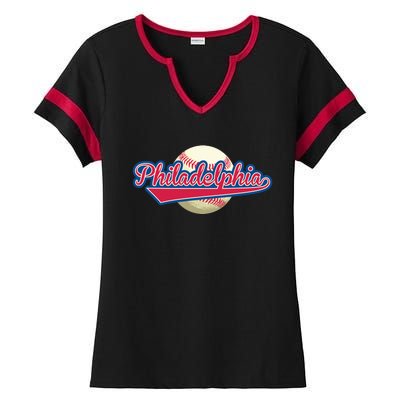 Philadelphia Baseball Ladies Halftime Notch Neck Tee