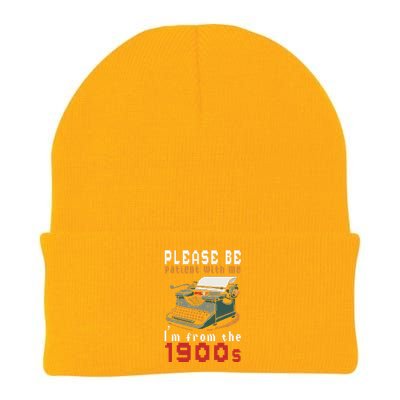 Please Be Patient With Me IM From The 1900 Retro Typewriter Knit Cap Winter Beanie