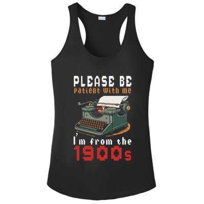 Please Be Patient With Me IM From The 1900 Retro Typewriter Ladies PosiCharge Competitor Racerback Tank
