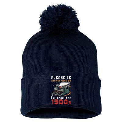 Please Be Patient With Me IM From The 1900 Retro Typewriter Pom Pom 12in Knit Beanie